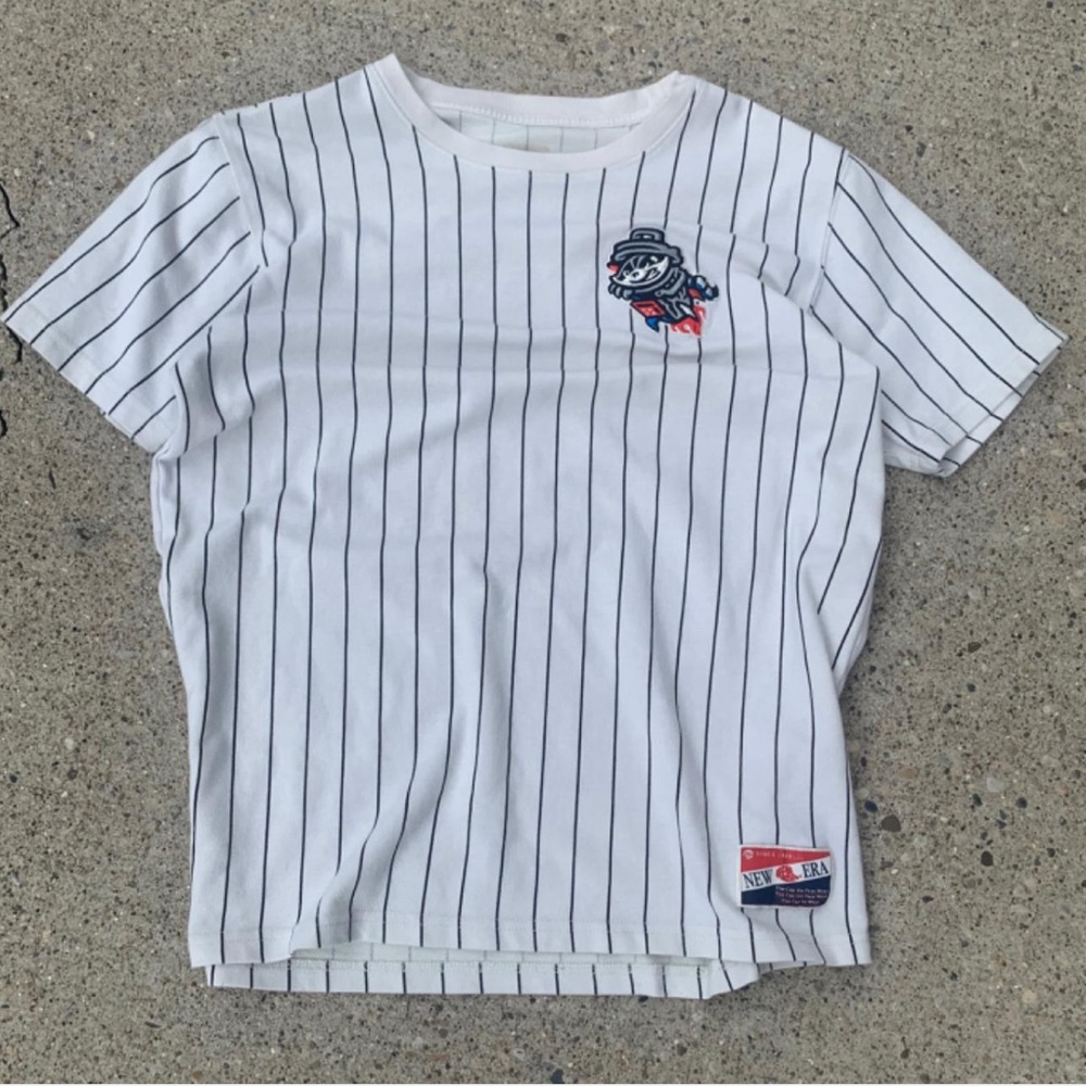 Men’s White Striped Trash Pandas T-Shirt